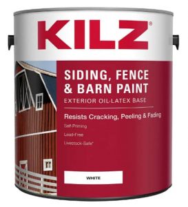 KILZ Exterior Barn Paint, White,1 Gallon