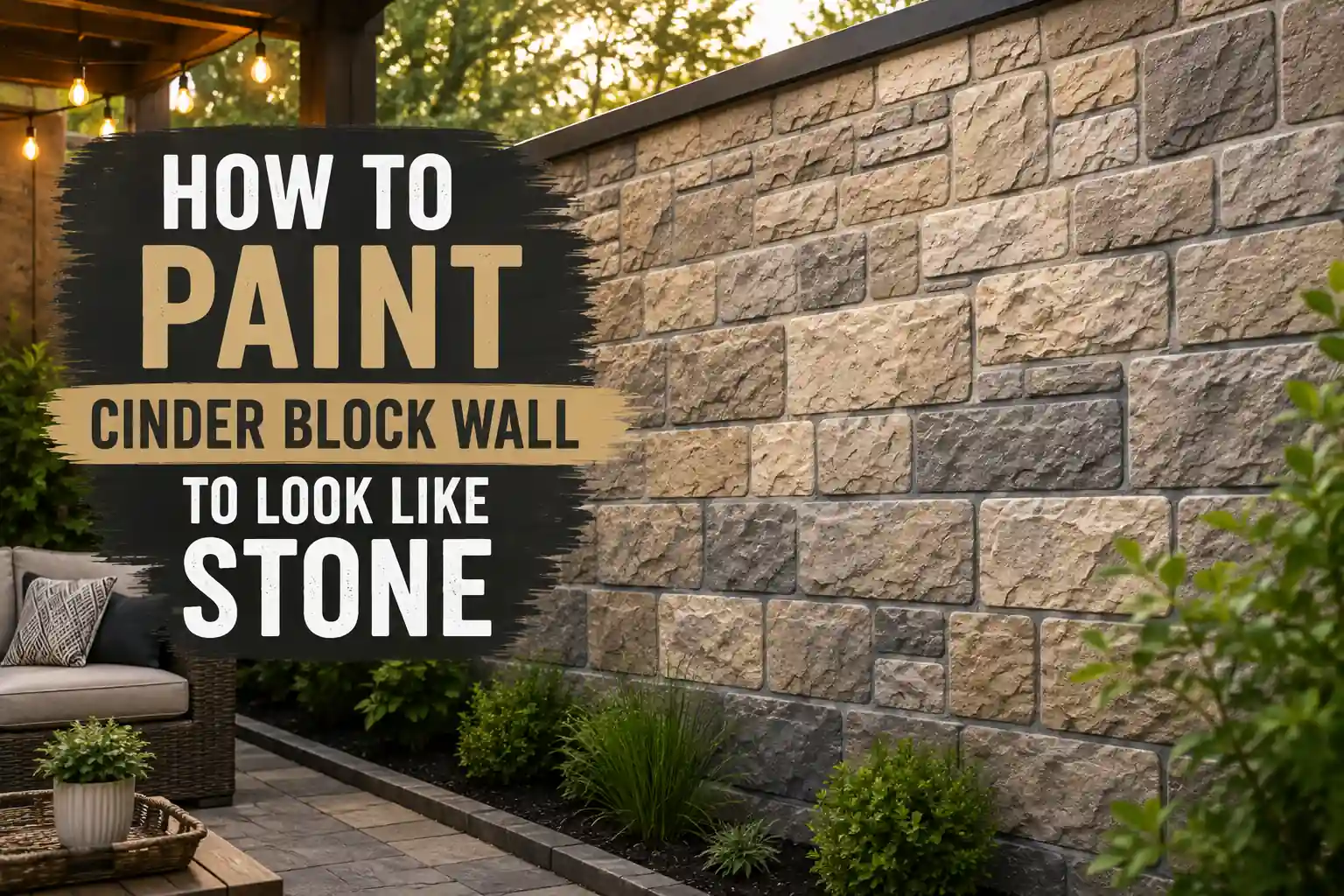 How to Paint Cinder Block Wall To Look Like Stone: Step by Step