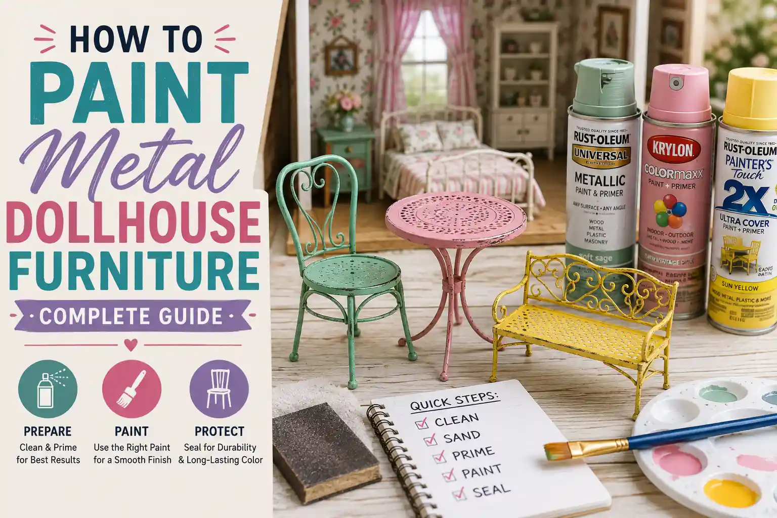 How To Paint Metal Dollhouse Furniture: Complete Guide