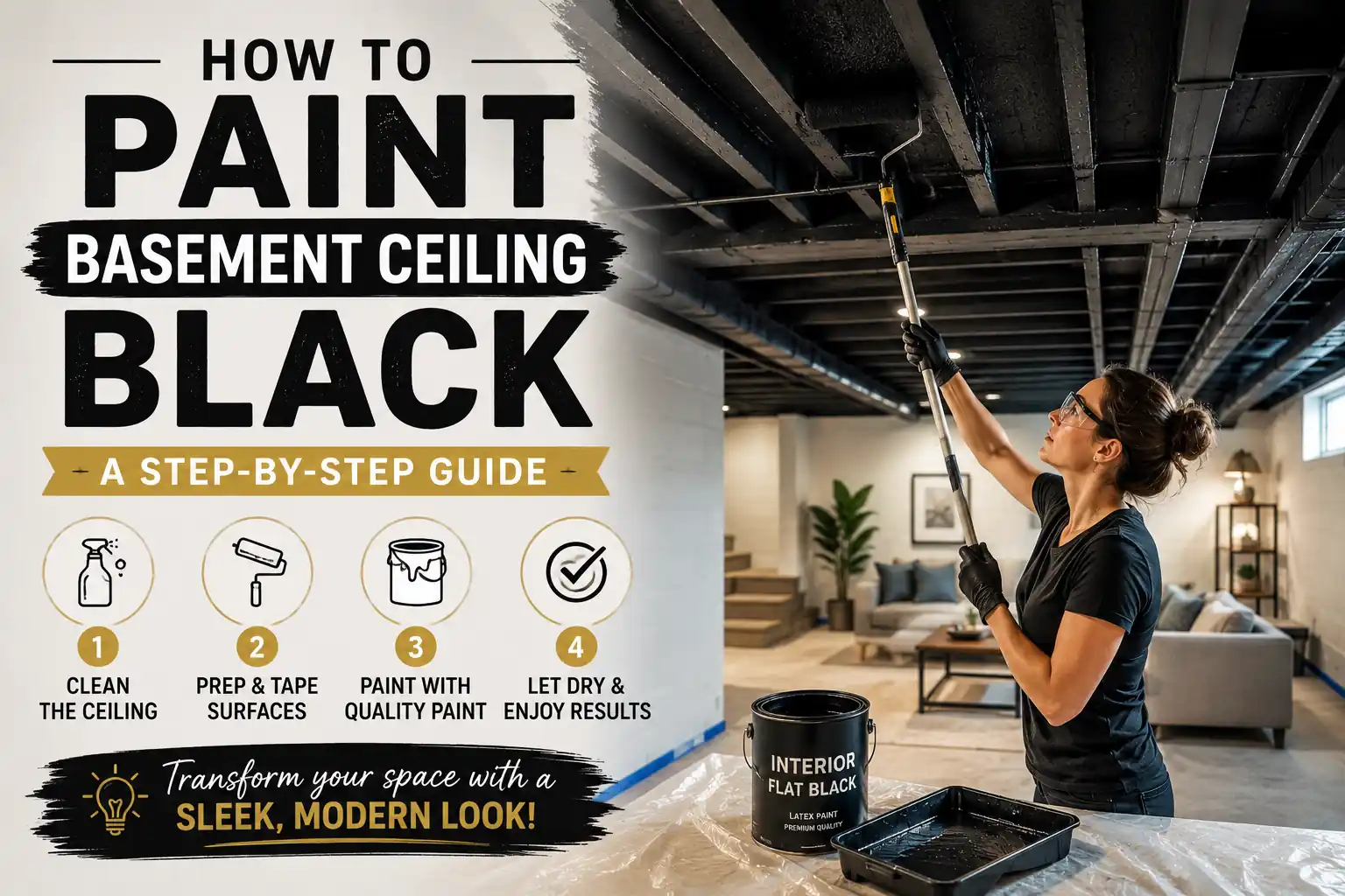 How to Paint Basement Ceiling Black: A Step-by-Step Guide