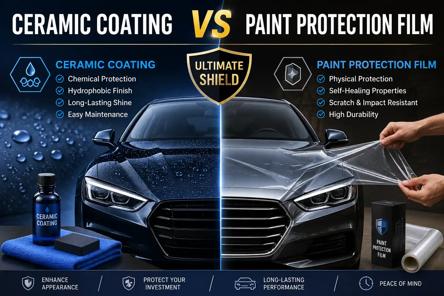 Ceramic Coating Vs Paint Protection Film: Ultimate Shield