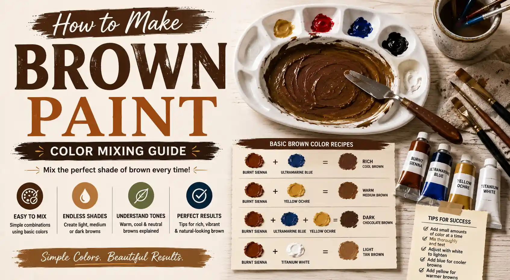 How to Make Brown Paint: Color Mixing Guide