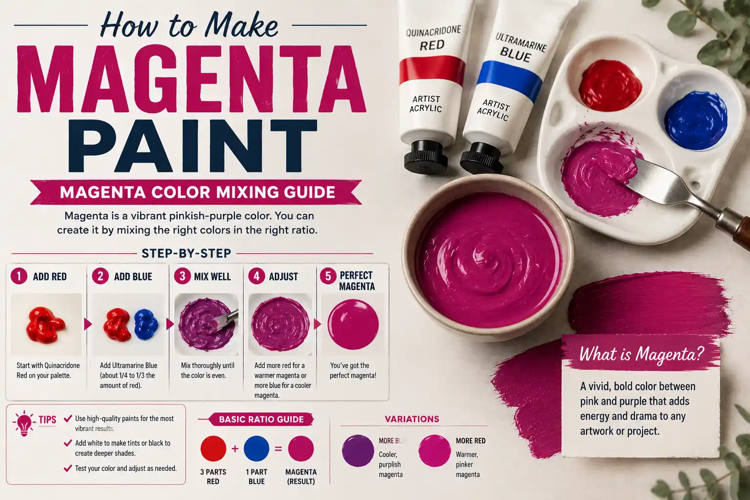 How to Make Magenta Paint: Magenta Color Mixing Guide