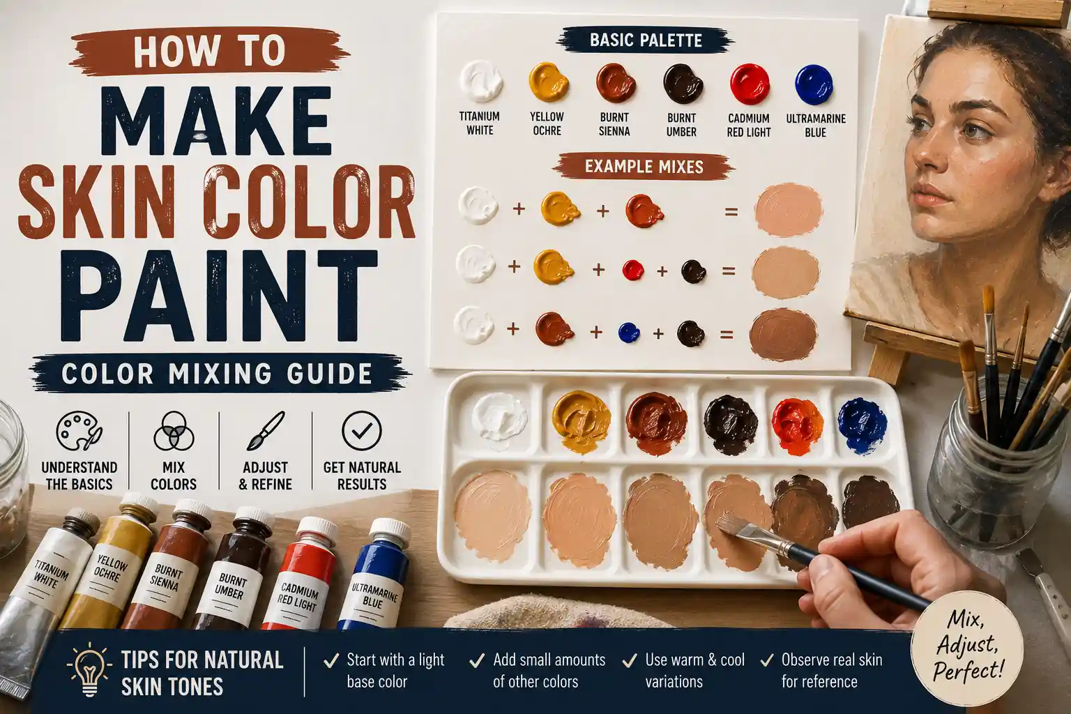 How to Make Skin Color Paint: Color Mixing Guide