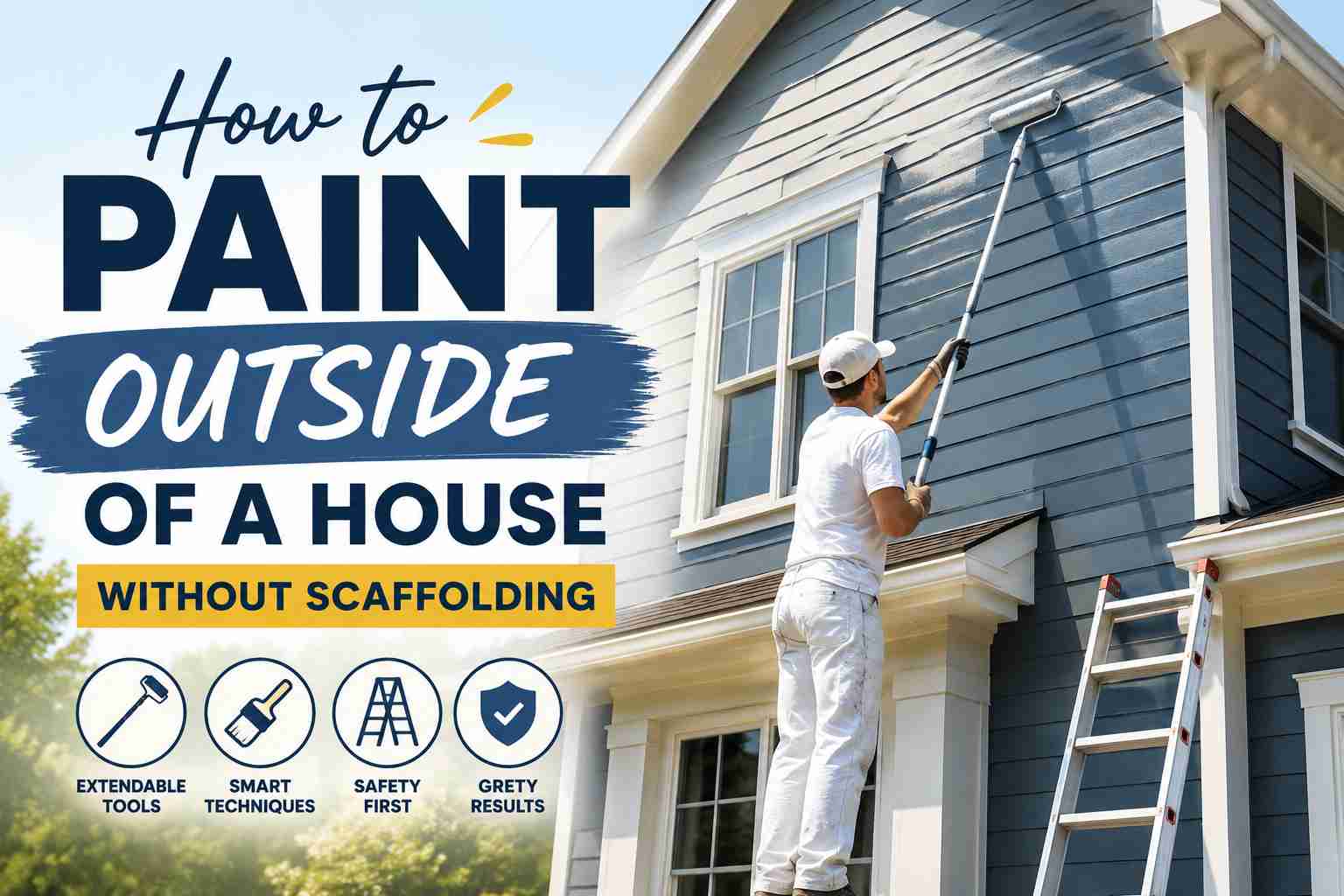 How to Paint Outside of a House Without Scaffolding