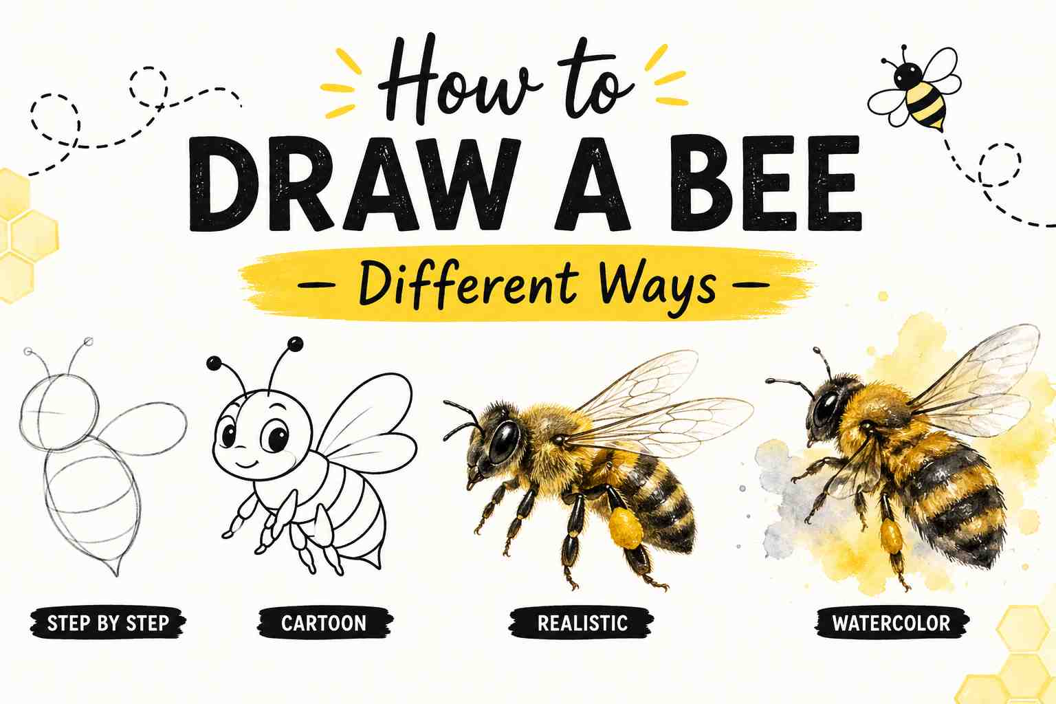 How to Draw a Bee: Different Ways