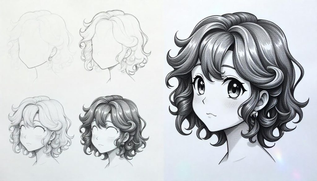 How to Draw Anime Curly Hair