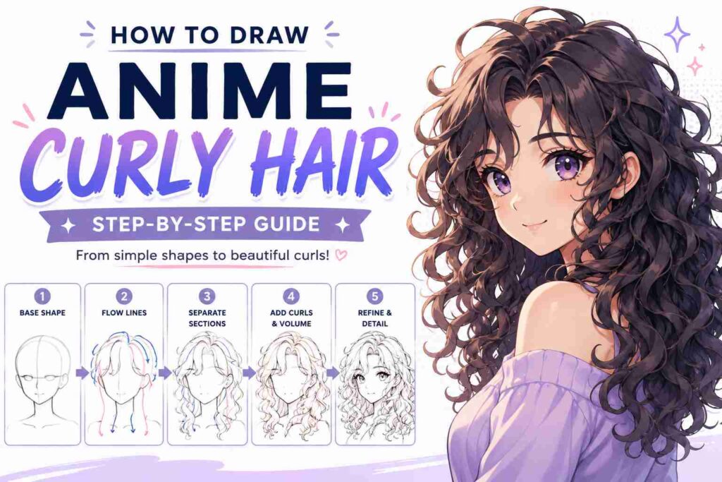 How to Draw Anime Curly Hair