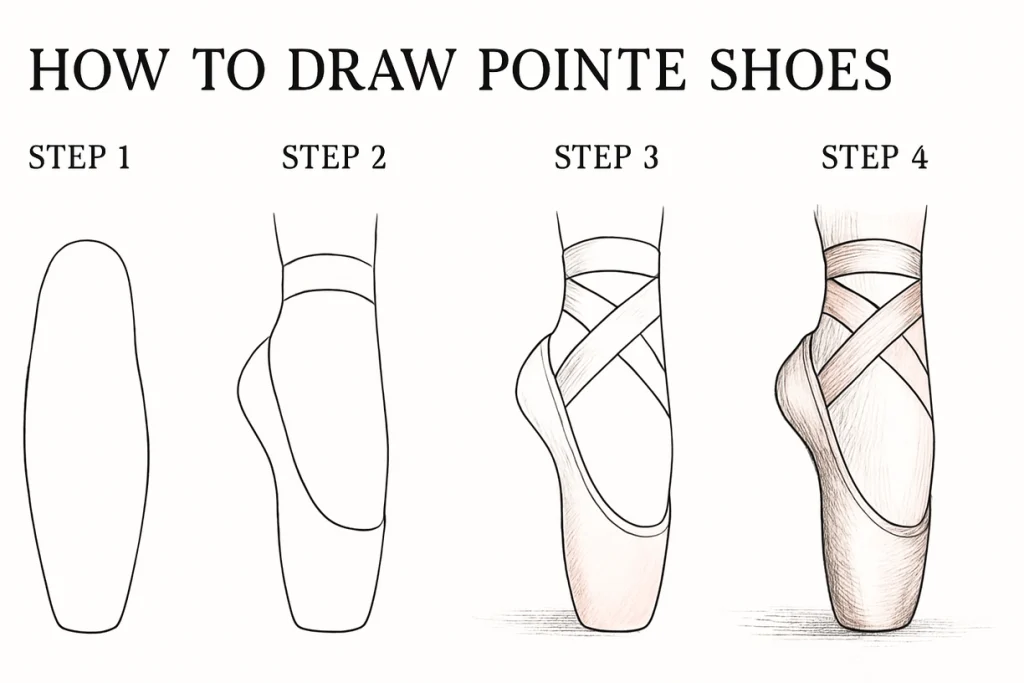 How to Draw Pointe Shoes