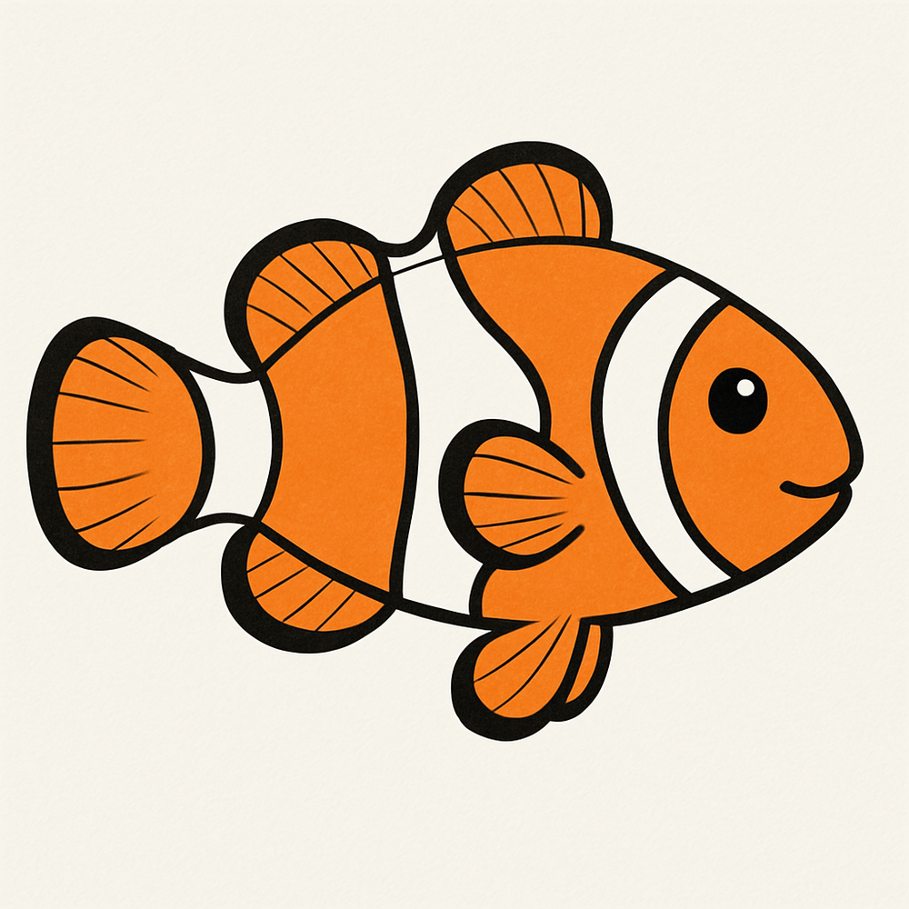 How to Draw a Clown Fish