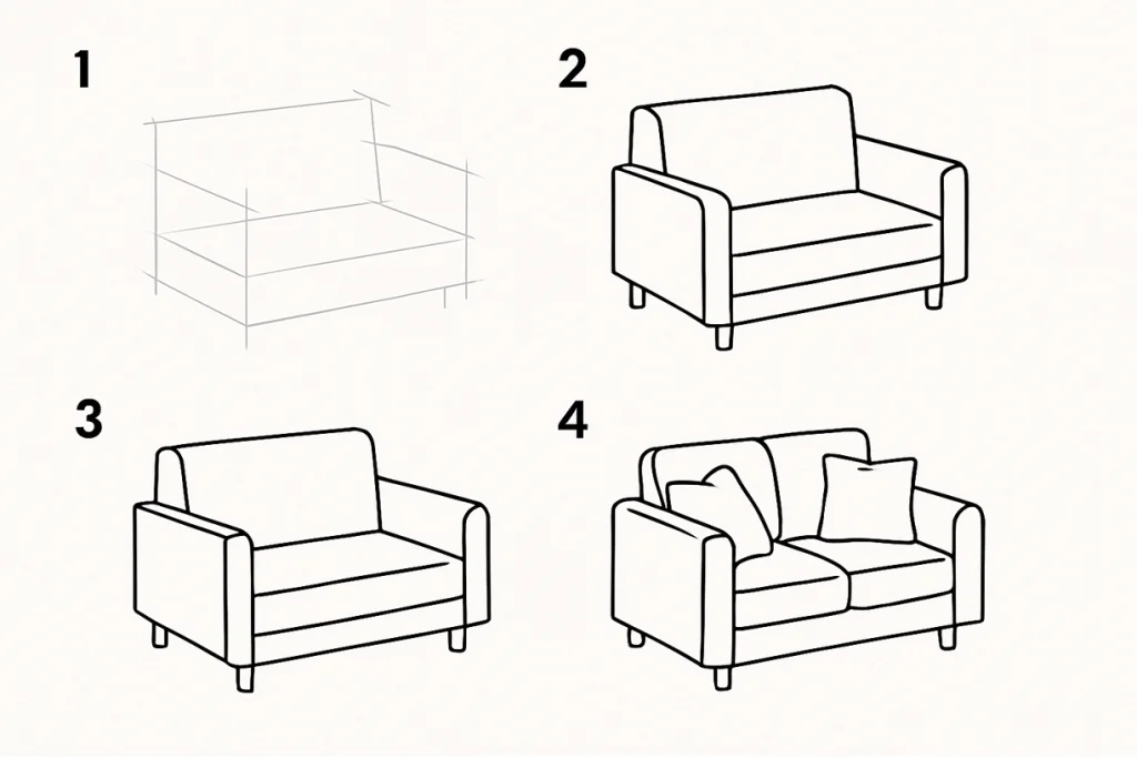 How to Draw a Sofa