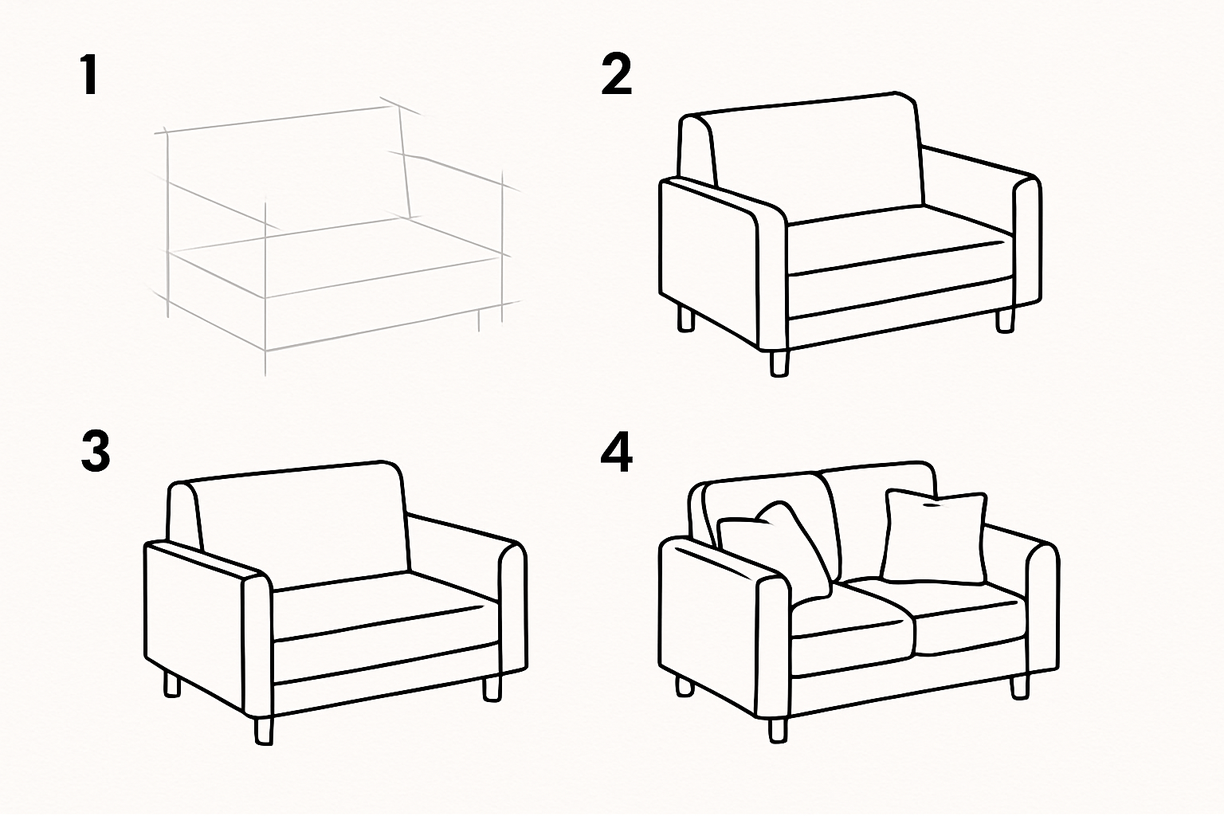 How to Draw a Sofa: Step-by-Step Artistic Guide