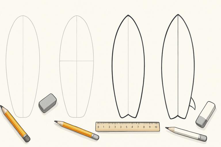 How to Draw a Surfboard