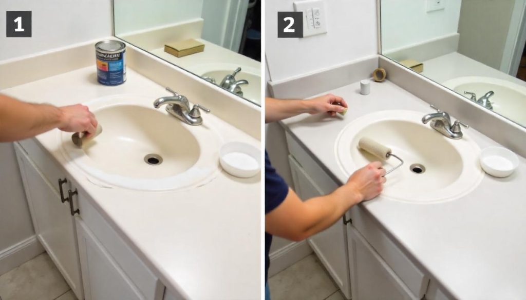 How to Paint Bathroom Countertops