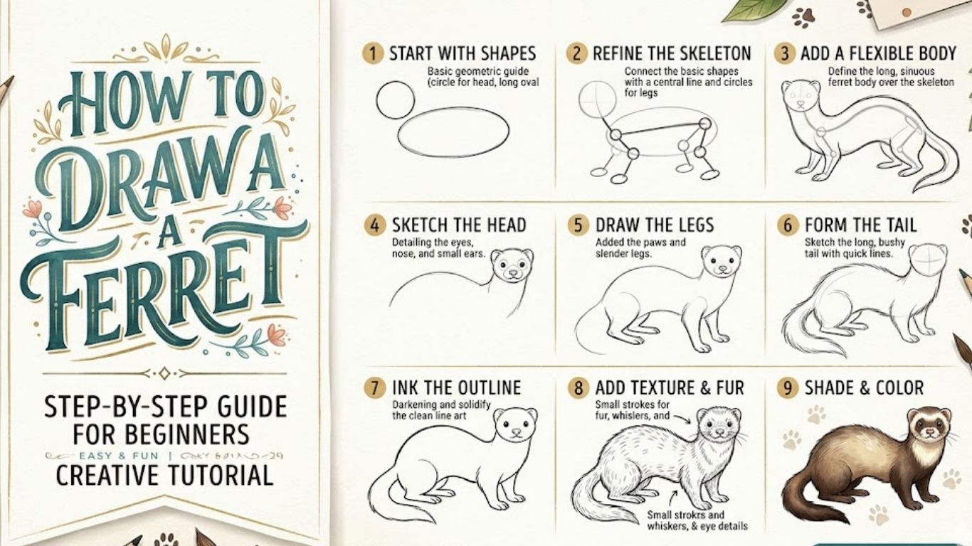 How to Draw a Ferret Step by Step Guide for Beginners Easy