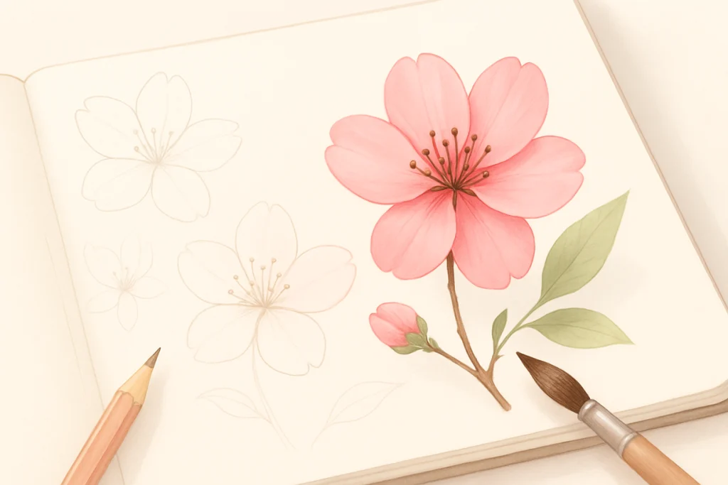 How to Draw Sakura Flower