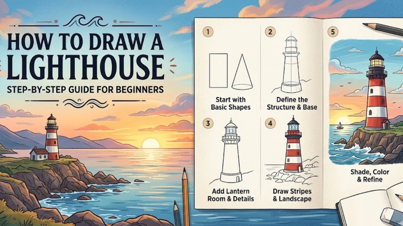 How to Draw a Lighthouse Step by Step Guide for Beginners