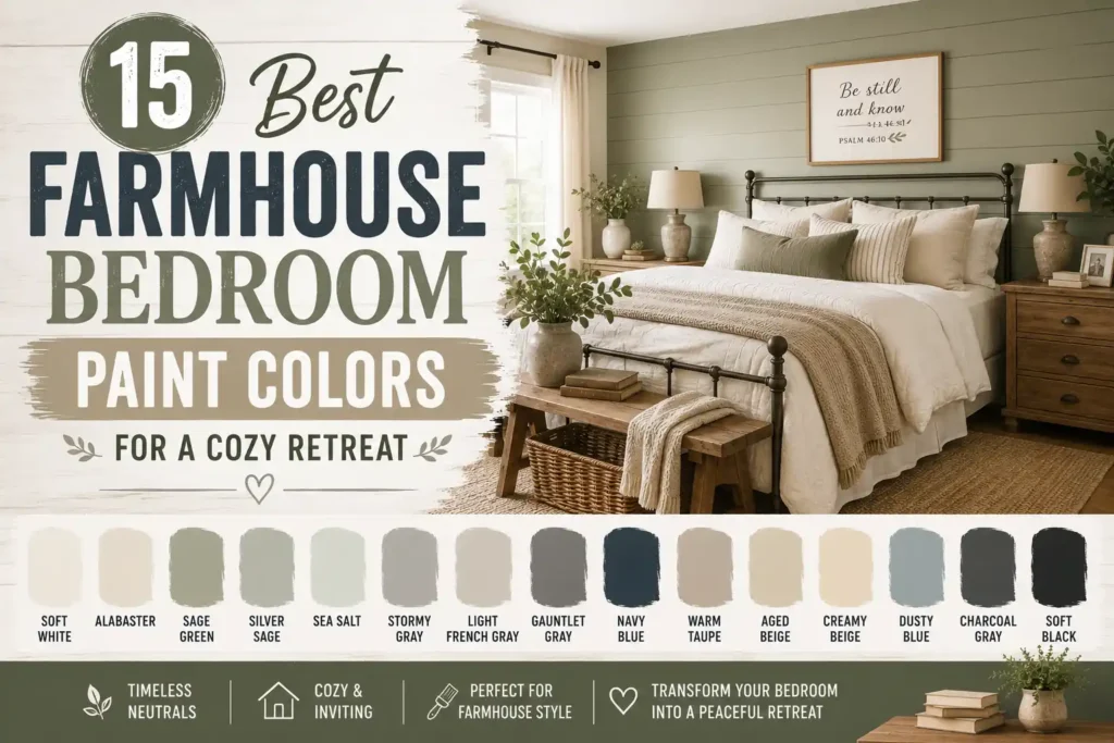 15 Best Farmhouse Bedroom Paint Colors for a Cozy Retreat
