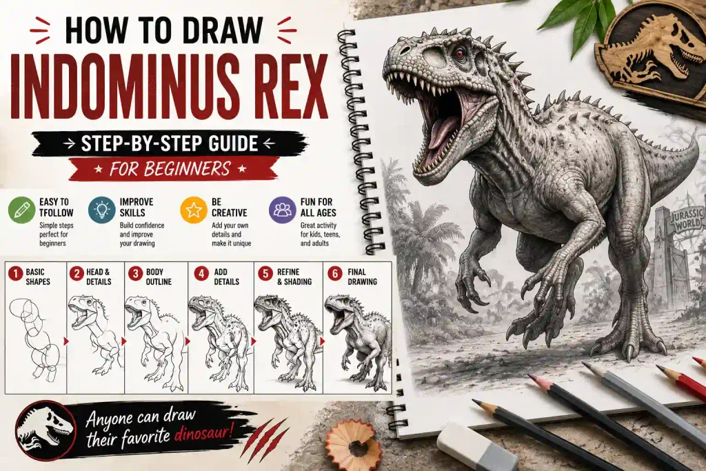How to Draw Indominus Rex: Step-by-Step Guide for Beginners