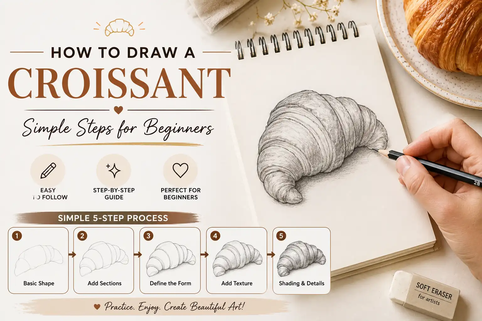 How to Draw a Croissant: Simple Steps for Beginners